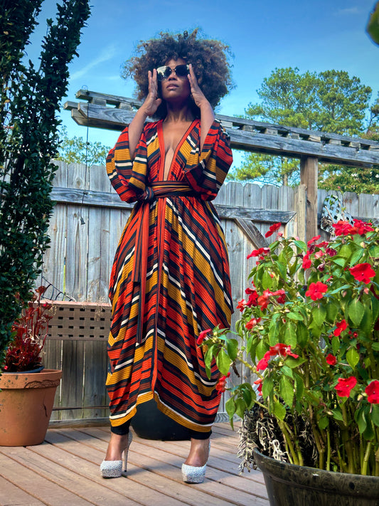 :: select :: autumn stripe drape duster