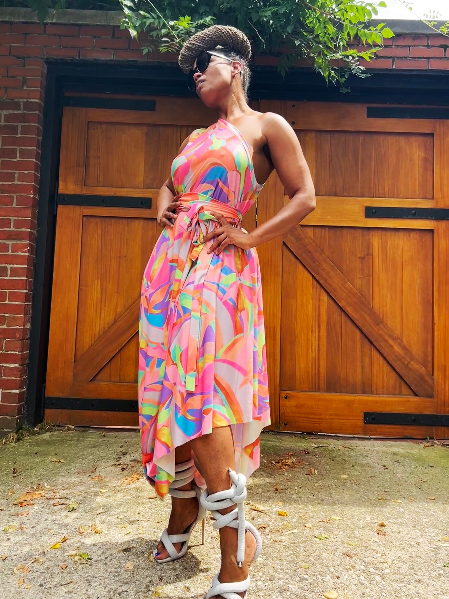 :: select ::  neon one-shoulder drape