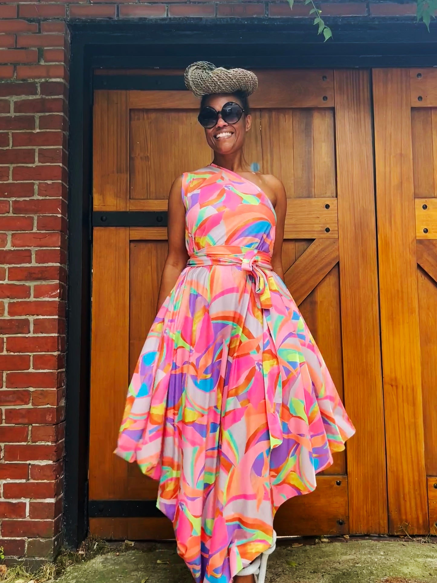 :: select ::  neon one-shoulder drape