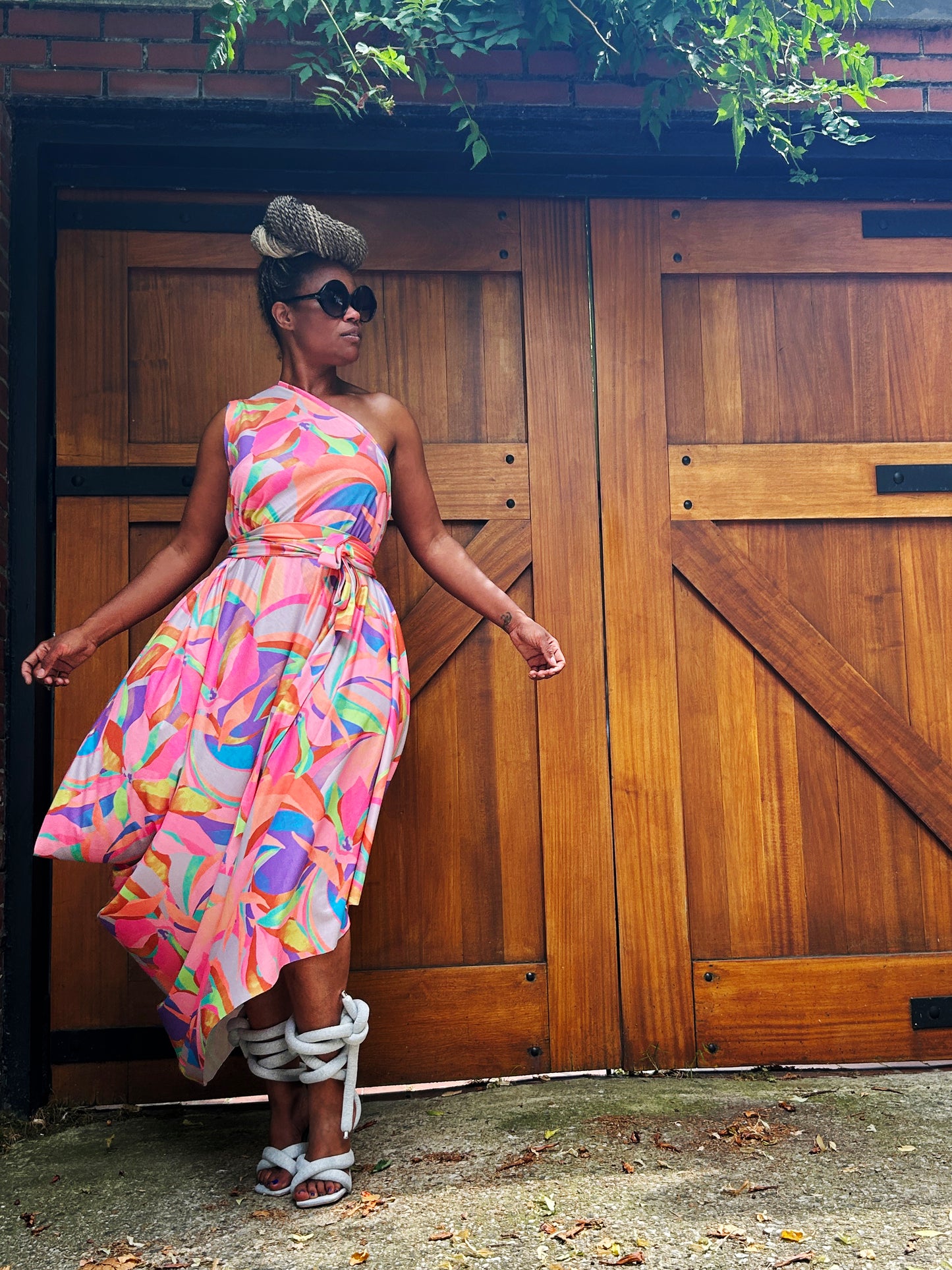 :: select ::  neon one-shoulder drape