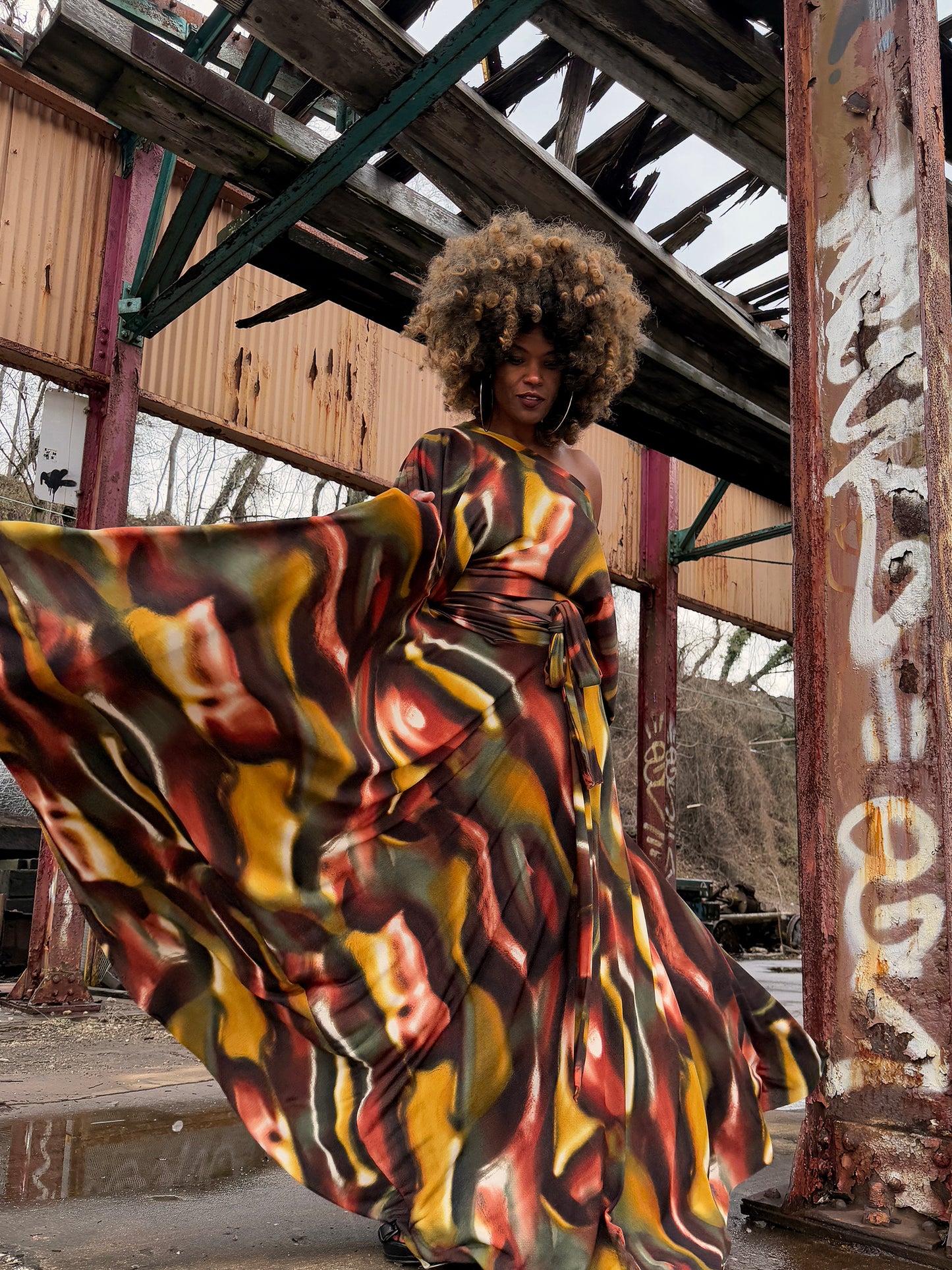 :: fire :: harvest knit slope crop + circle skirt