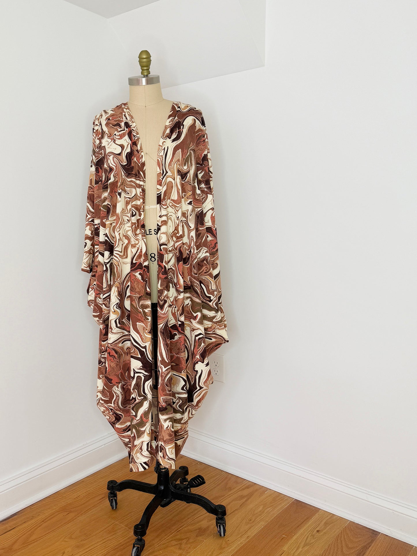 :: fire :: brown marble print duster