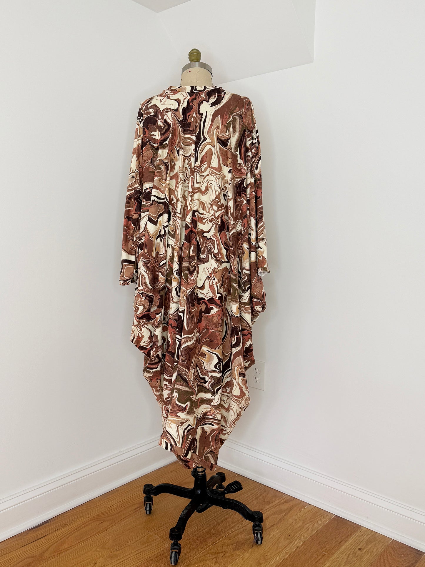 :: fire :: brown marble print duster