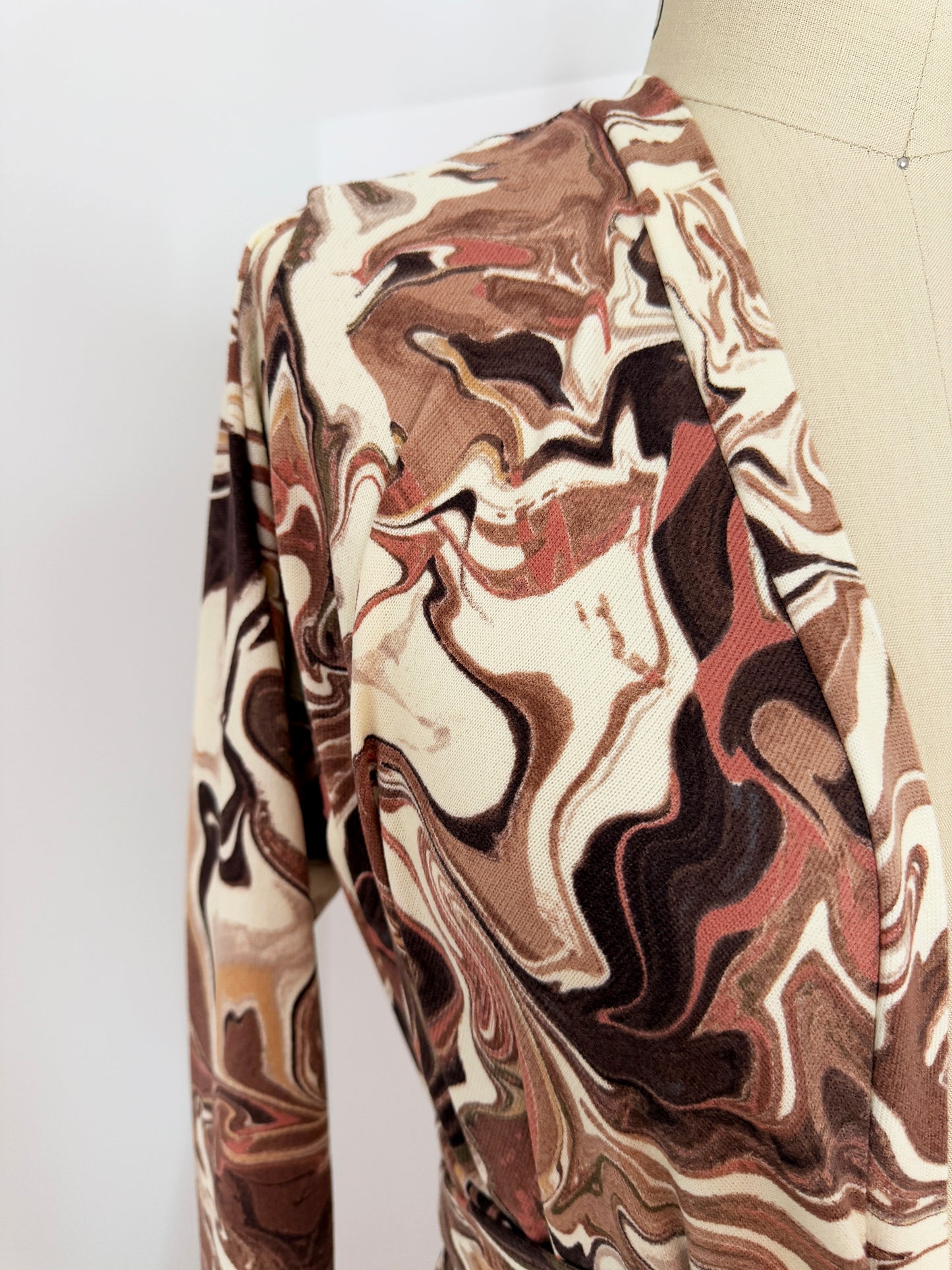 :: fire :: brown marble print duster
