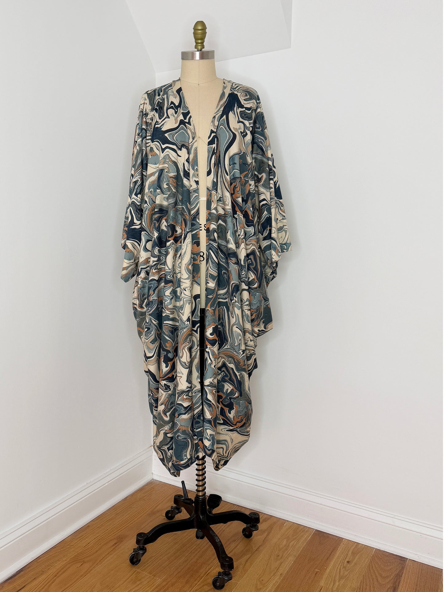 :: fire :: blue marble print duster