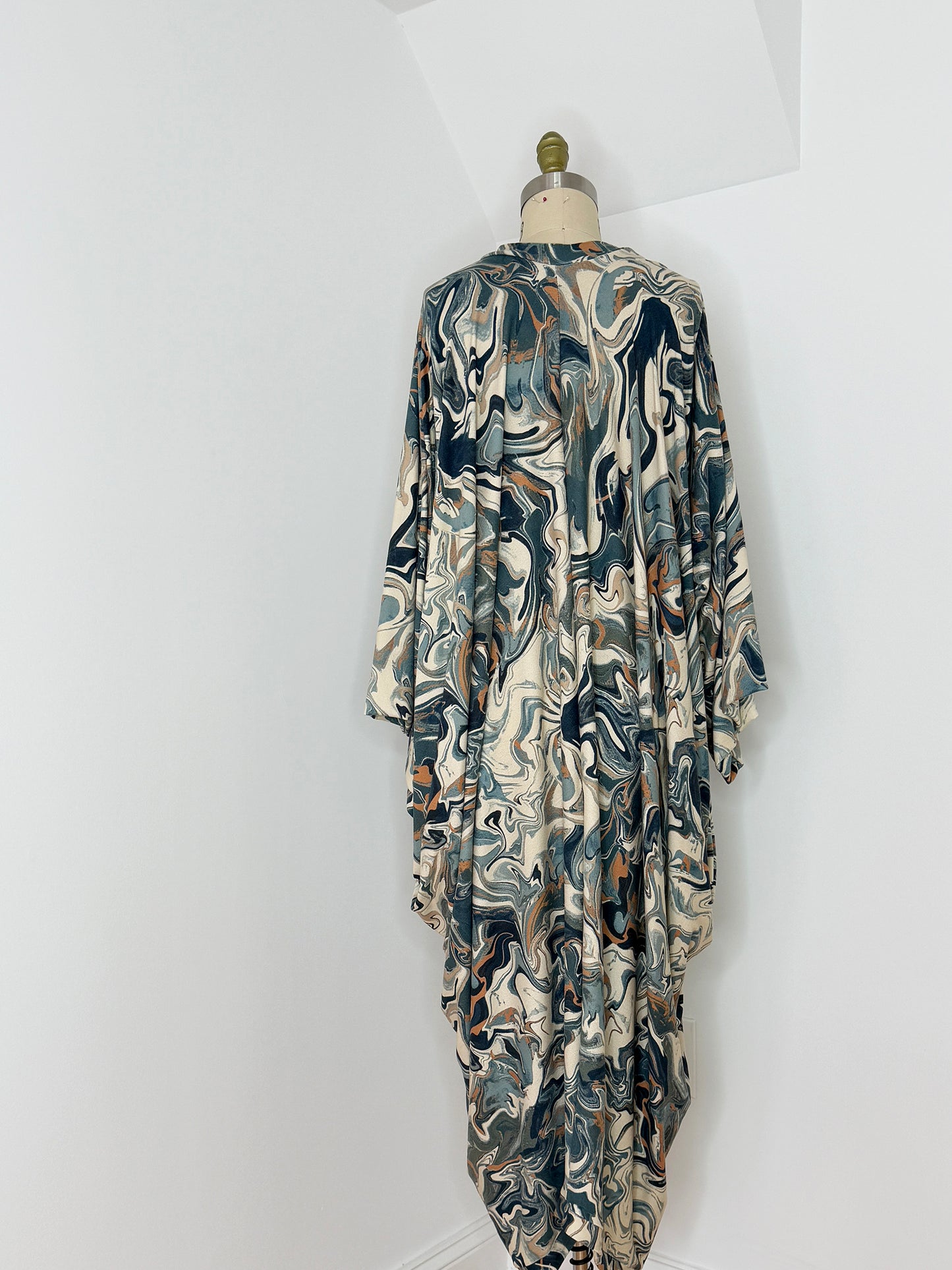 :: fire :: blue marble print duster