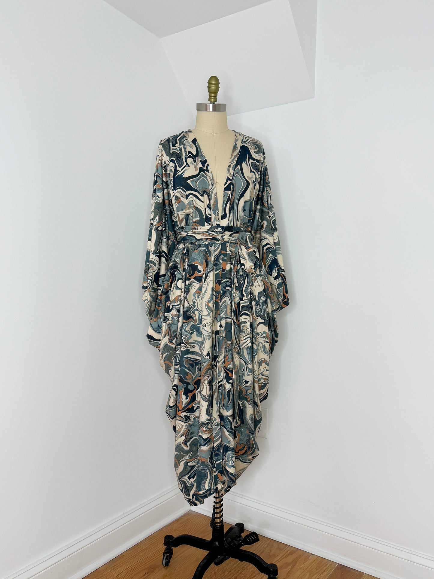 :: fire :: blue marble print duster