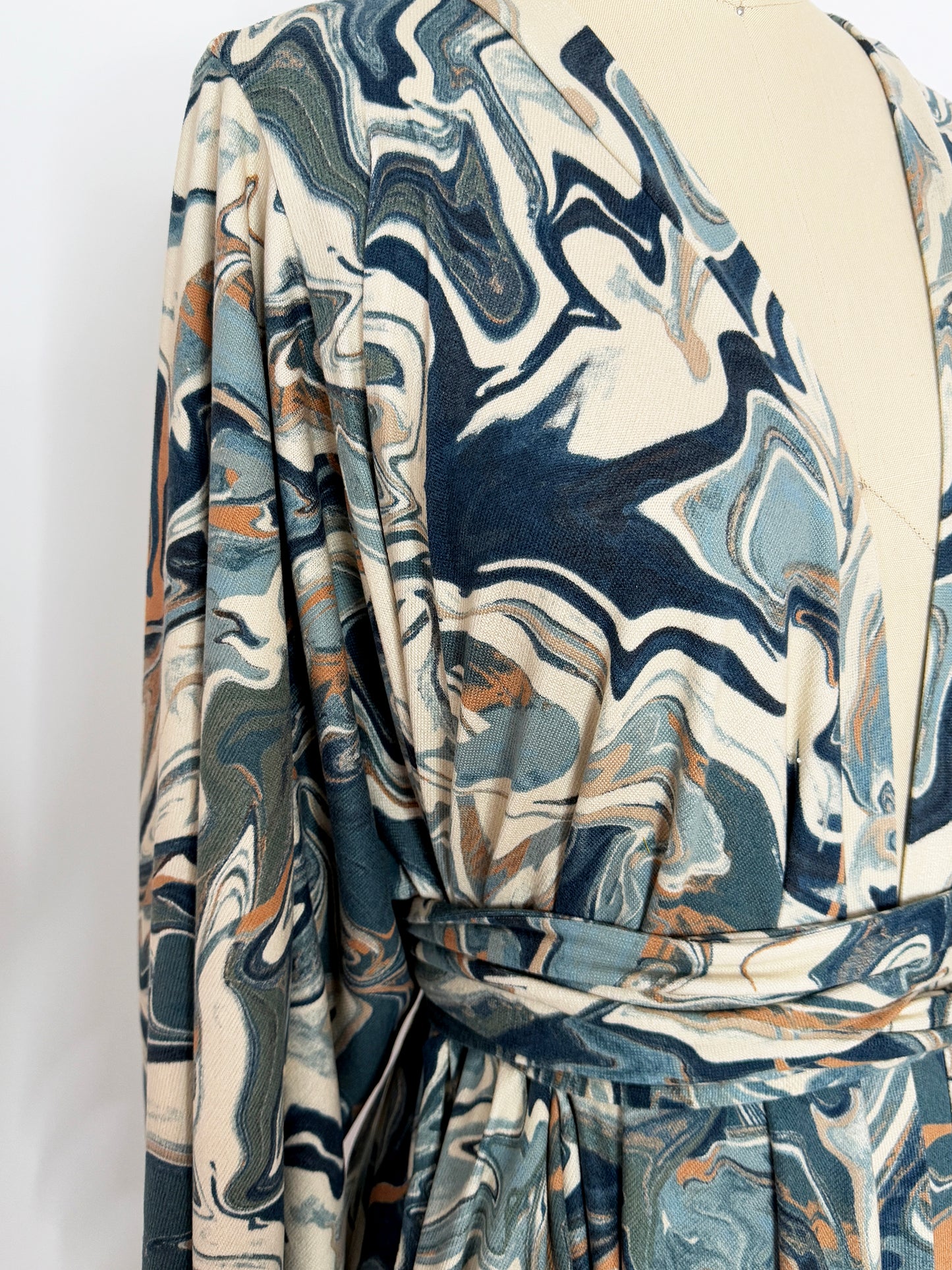:: fire :: blue marble print duster