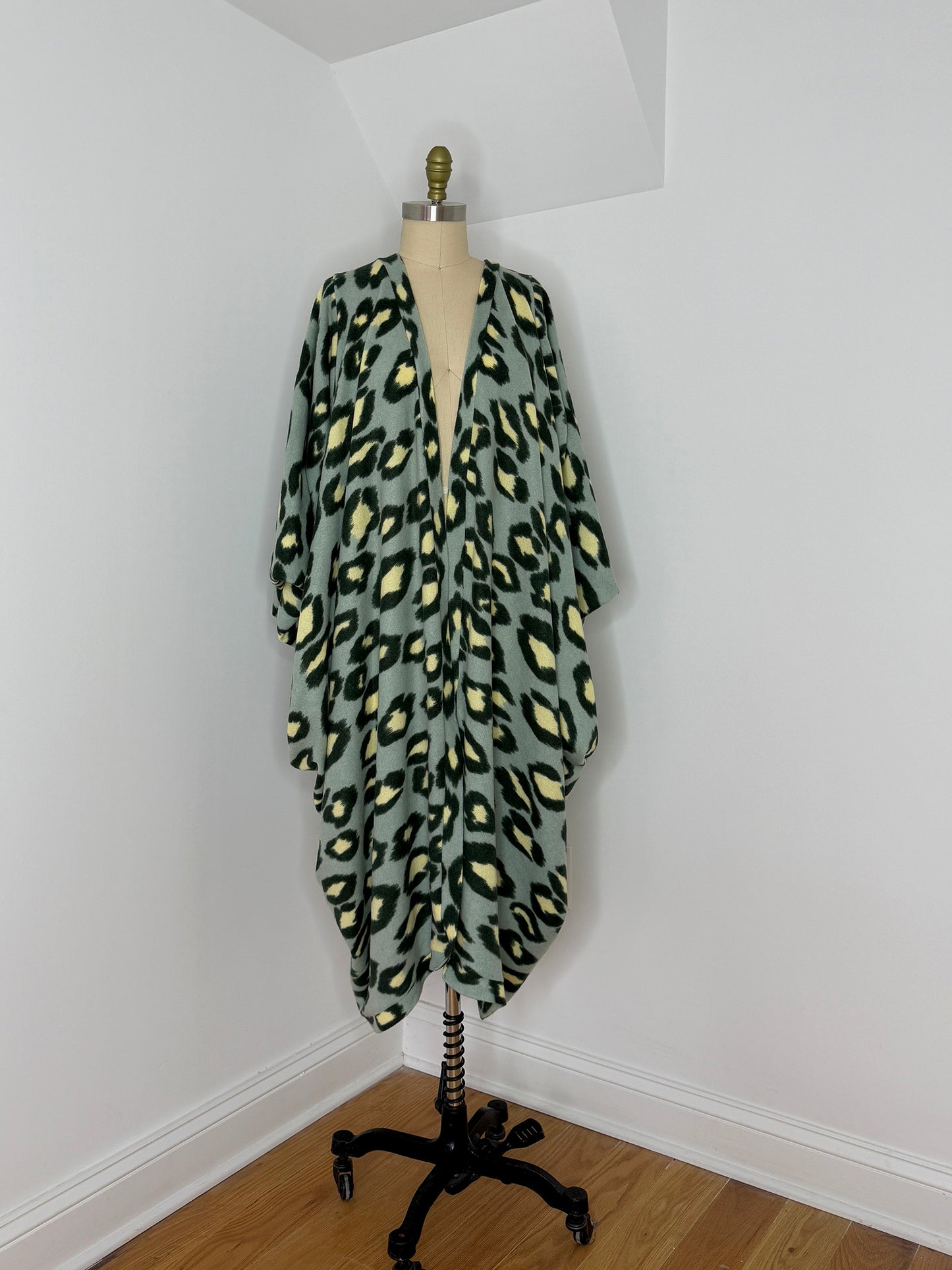 :: fire :: cozy imaginary animal print duster - green