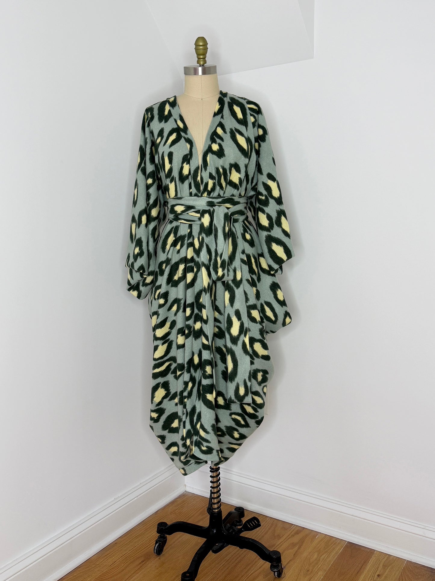 :: fire :: cozy imaginary animal print duster - green