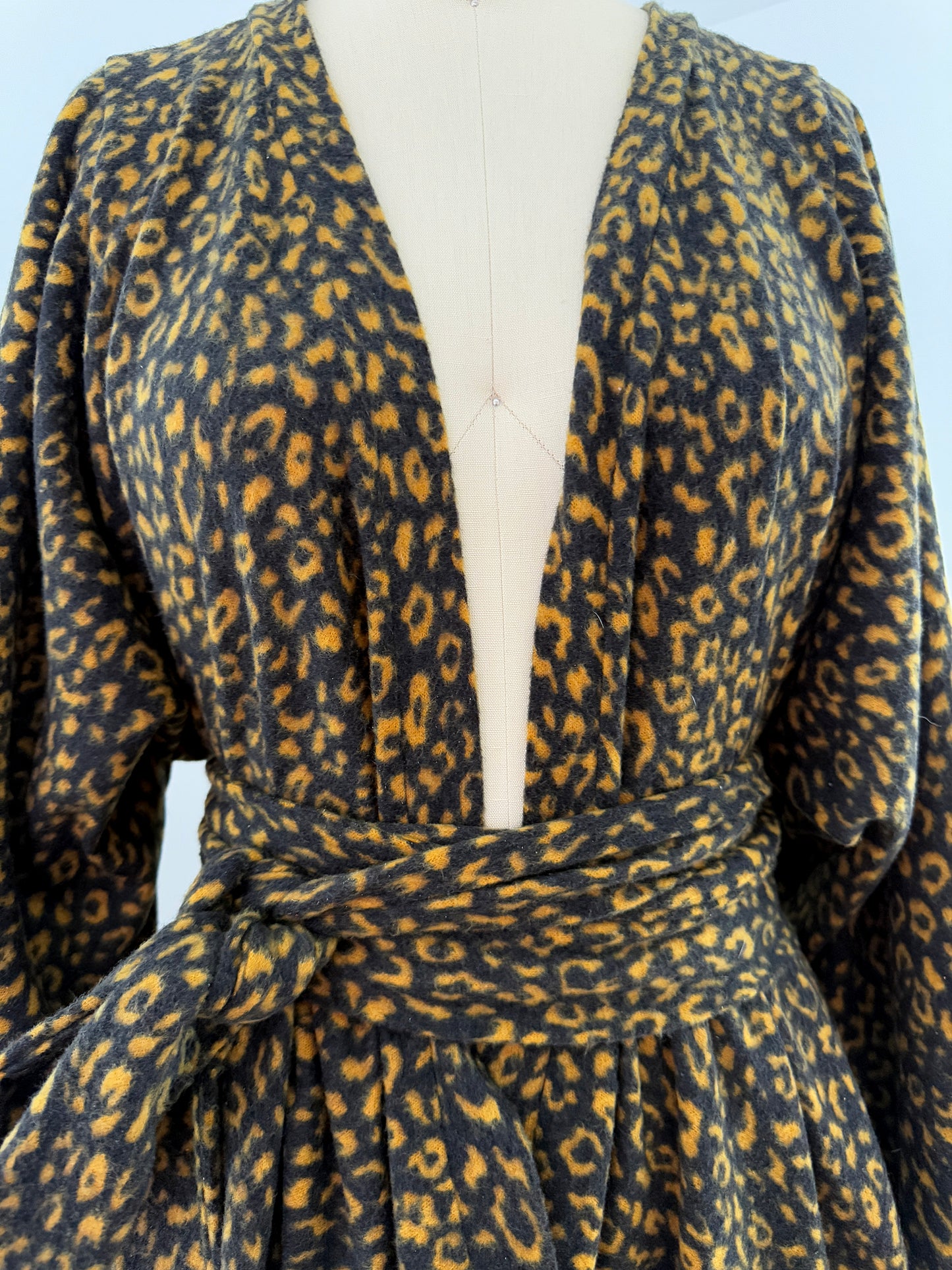 :: fire :: cozy imaginary animal print duster - black/gold