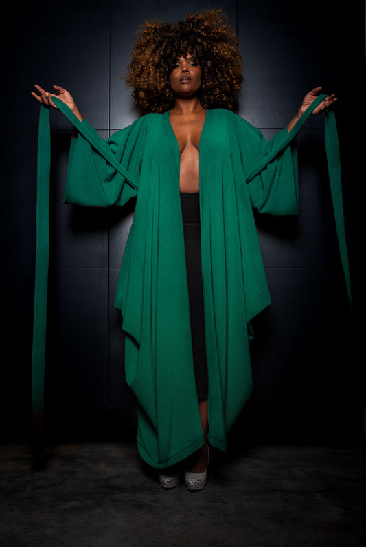 :: select :: emerald green kimono duster