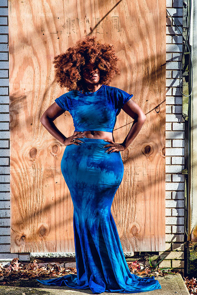 :: day four :: purp & turq crop + fishtail skirt