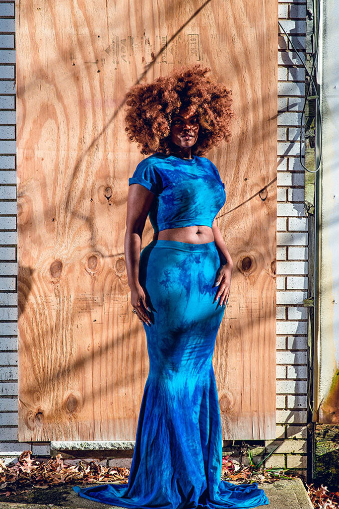 :: day four :: purp & turq crop + fishtail skirt