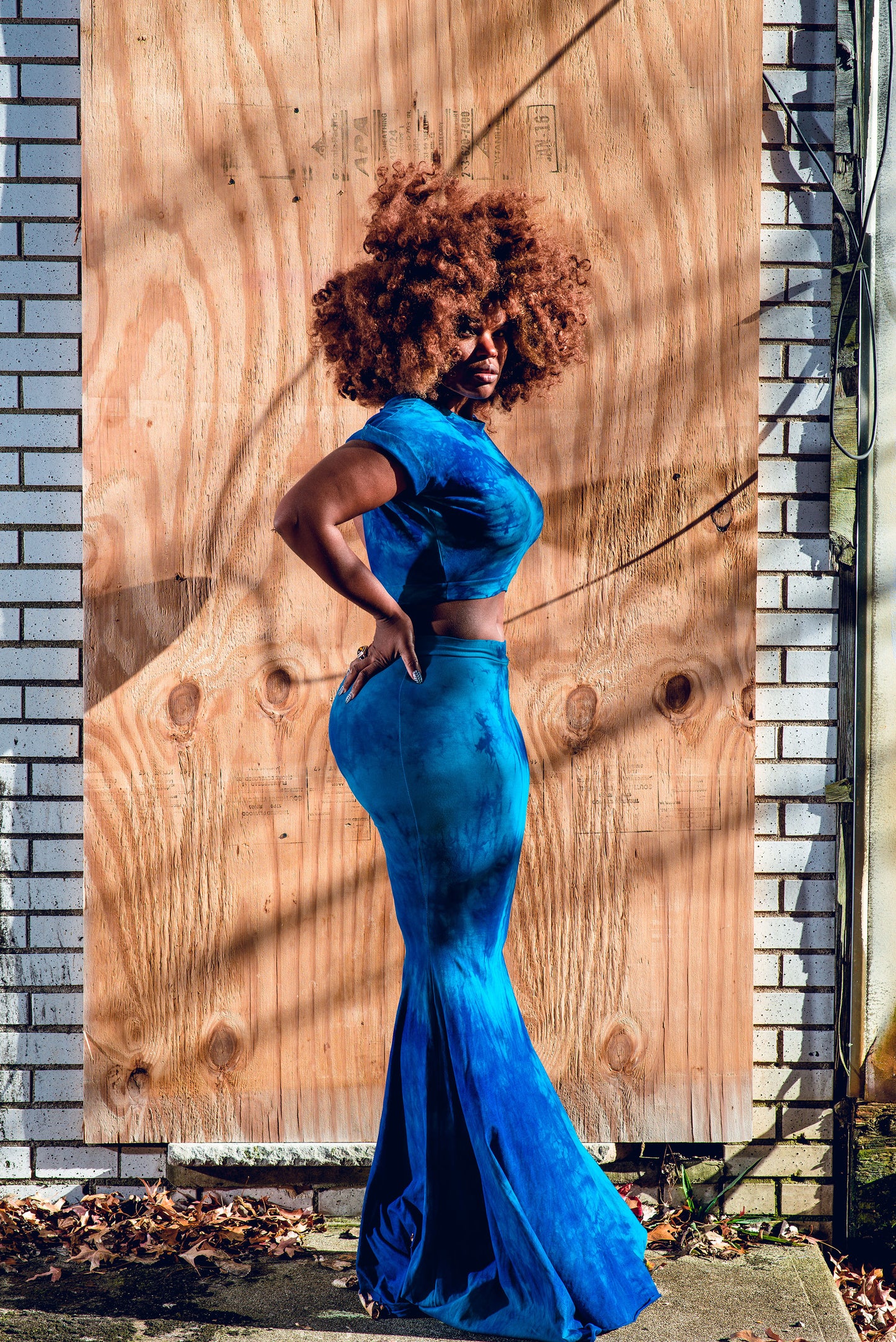 :: day four :: purp & turq crop + fishtail skirt