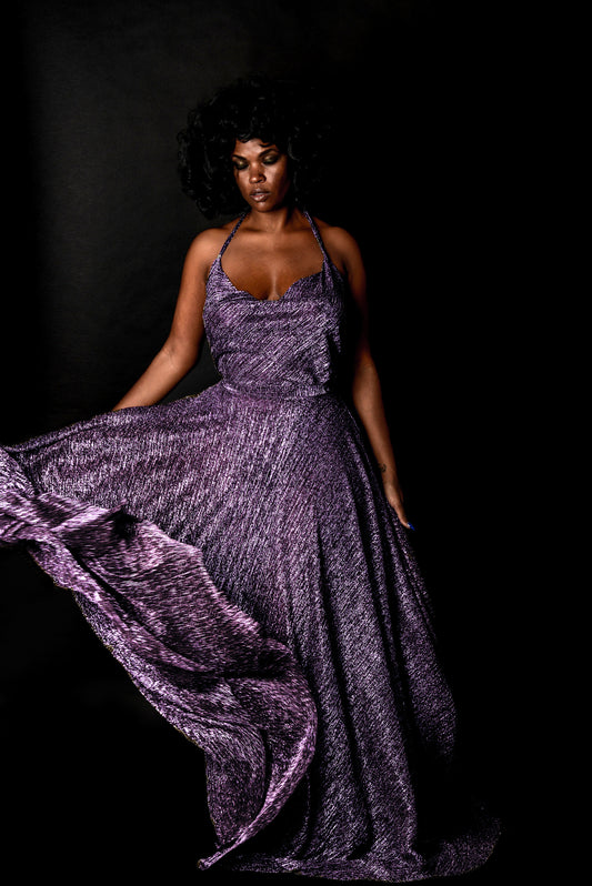 :: select :: metallic drapy bodice halter