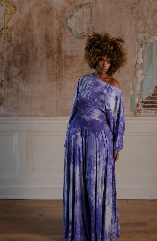 :: select :: long sleeve tie-dyed 'i have a job' dress