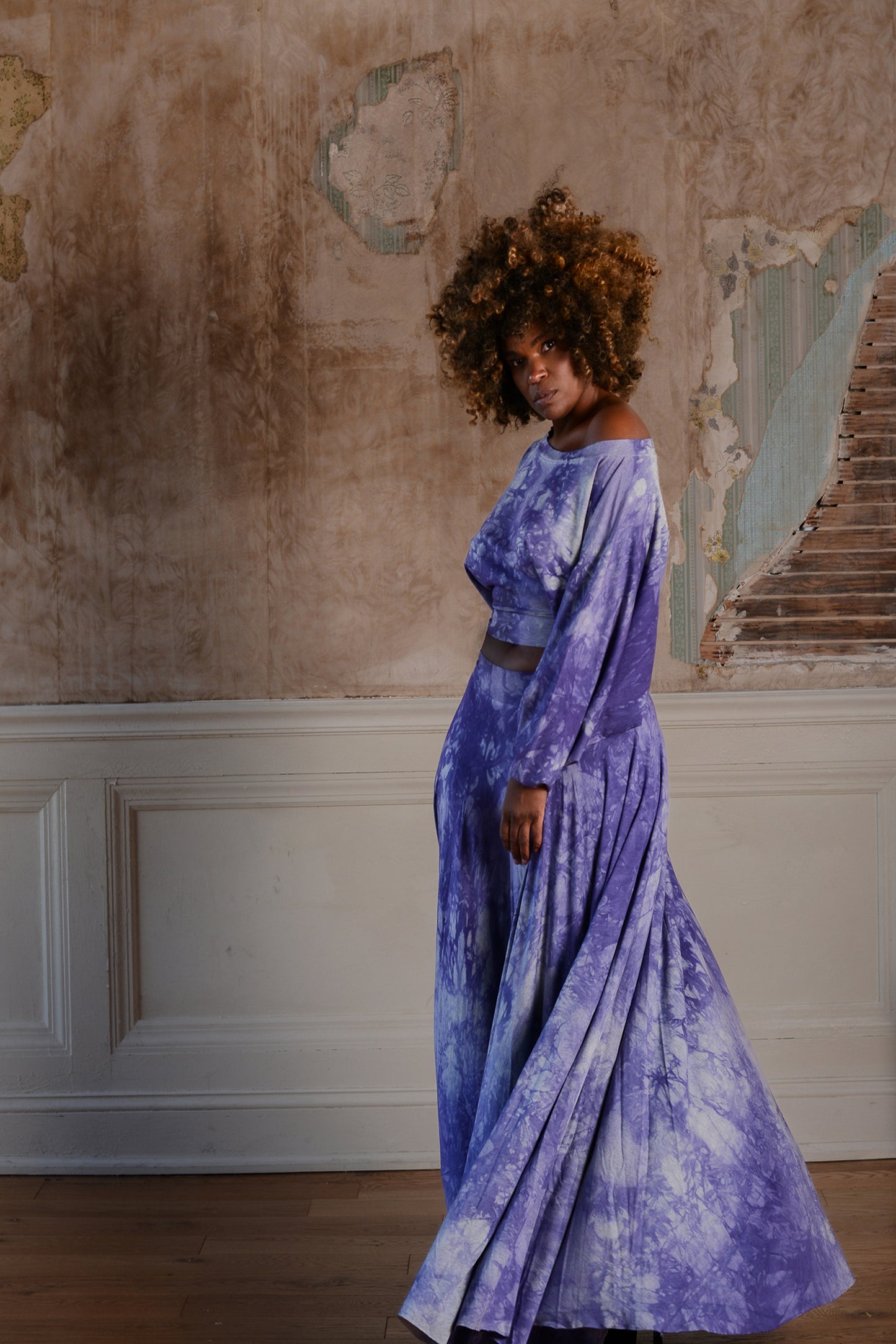 :: select :: long sleeve tie-dyed 'i have weekends off' two-piece