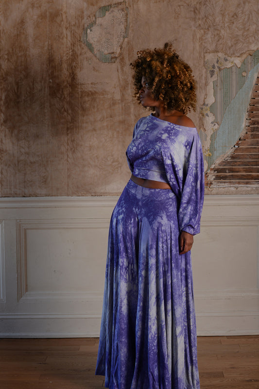 :: select :: long sleeve tie-dyed 'i have weekends off' two-piece