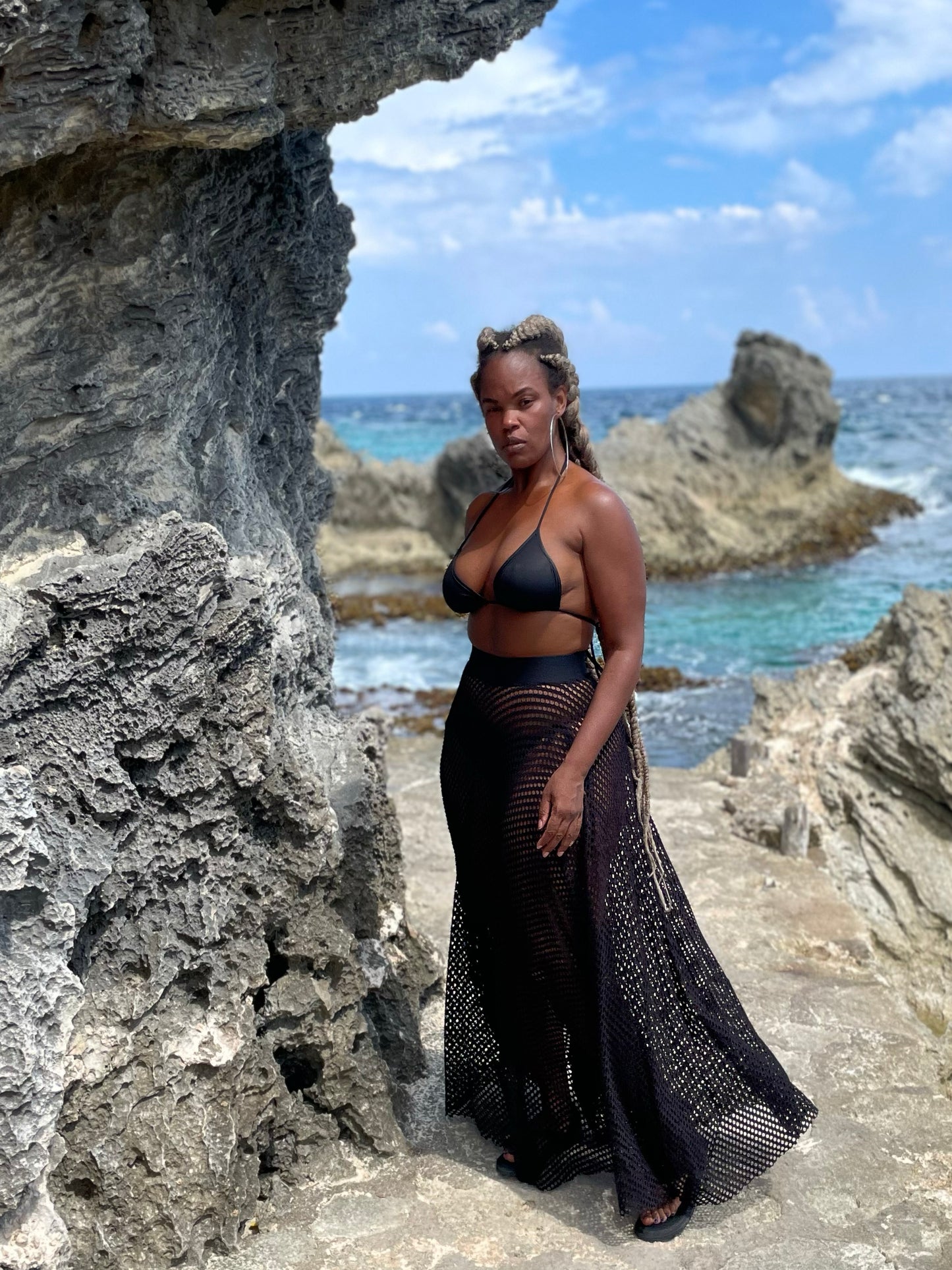 mesh crop & skirt