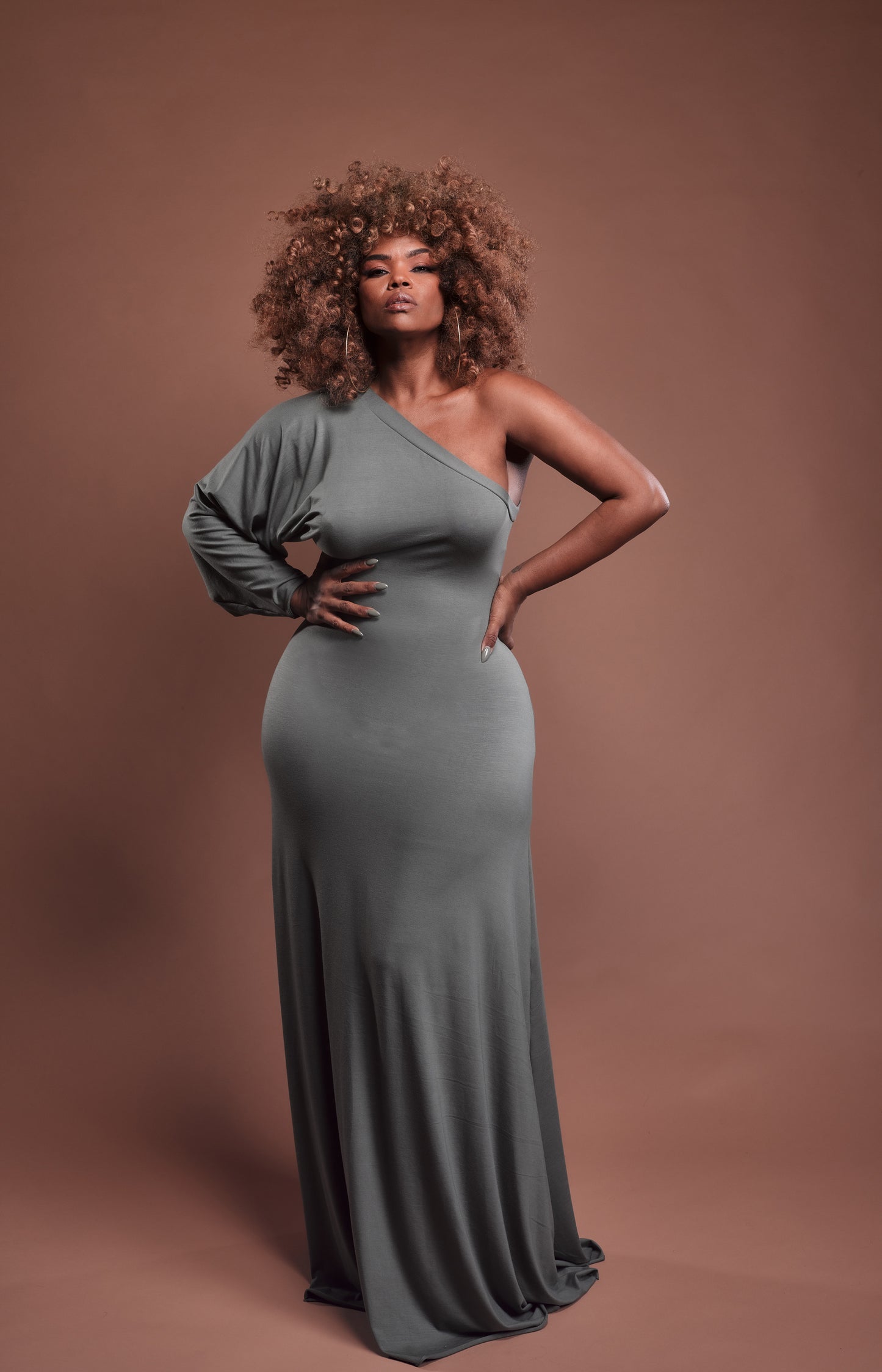 one-shoulder batwing