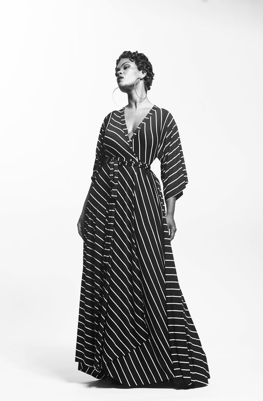 :: select :: the softest striped wrap dress ever