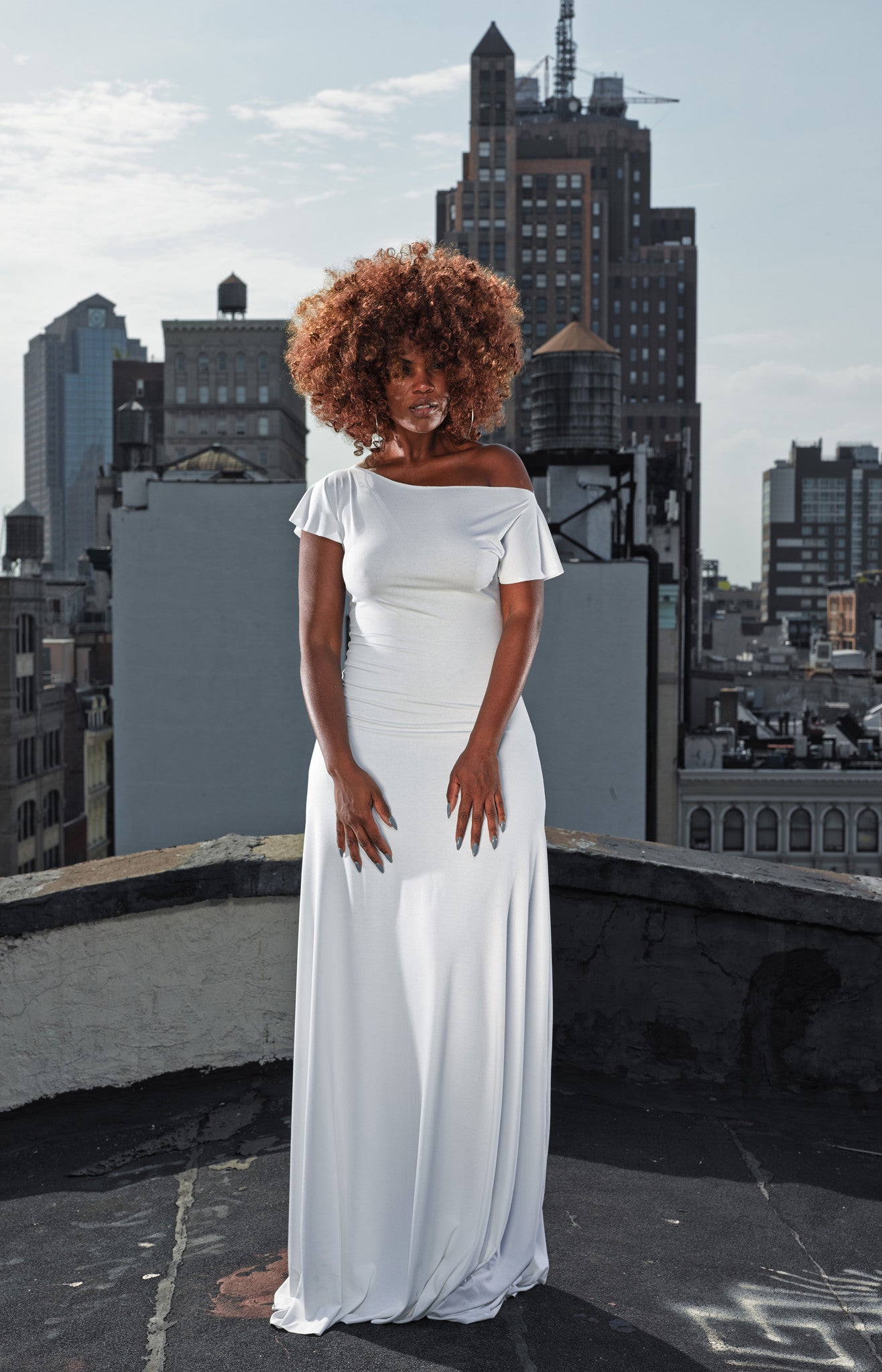 fluted sleeve tee dress – onion
