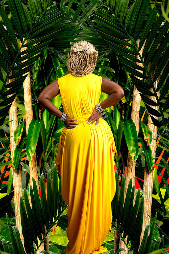 sleeveless drape - long