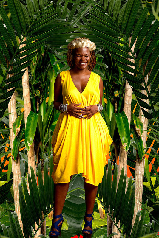 sleeveless drape - short