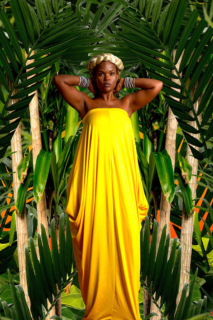 strapless drape - long