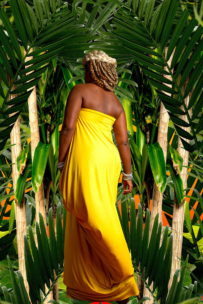 strapless drape - long