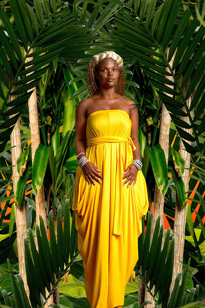 strapless drape - long