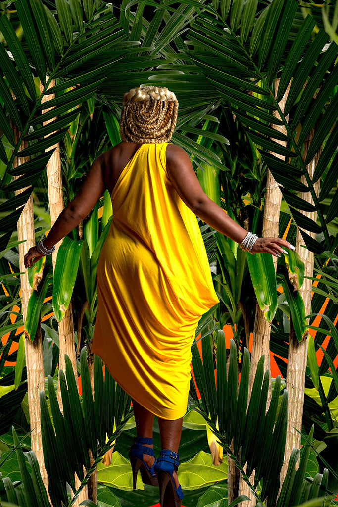 one-shoulder sleeveless drape - short